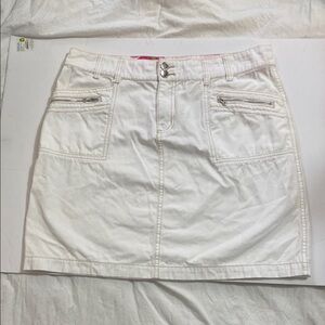 White Denim Mini Skirt